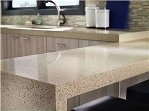 Manufactured Calacatta Nuvo Quartz Stone Desk Top