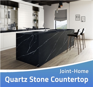 Matte Black Caesarstone Quartz Kitchen Countertops