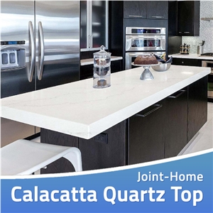 Modern Island White Quartz Kitchen Countertop