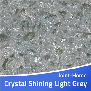 New Hot Crystal Shining Light Greygray Quartz Slab