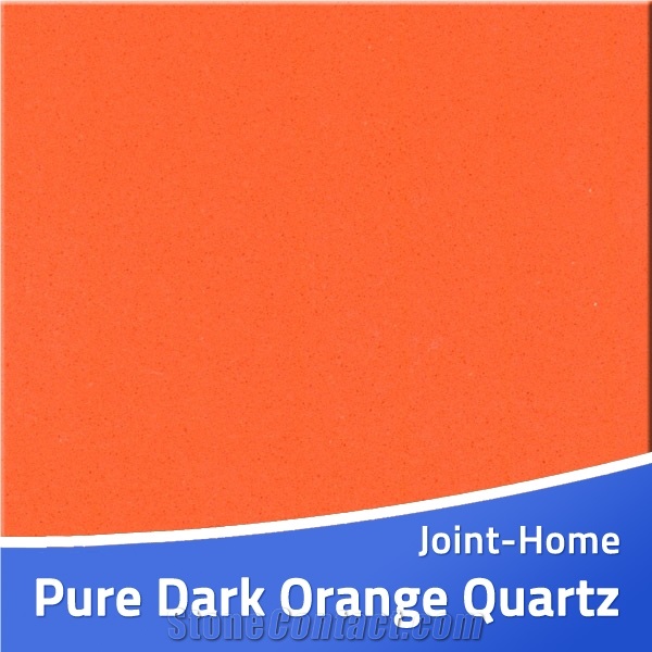 Pure Dark Orange Artificial Tile Quartz Stone Slab