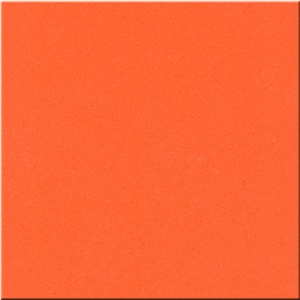 Pure Orange Color 2cm Quartz Countertop for Poject