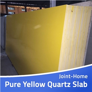 Pure Yellow Color Quartz Stone Slab Engineer Tile
