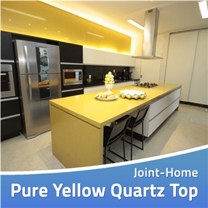 Pure Yellow Quartz Kitchen Big Desk Top Countertop