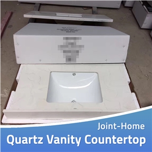 Quartz Bathroom Countertops with Integrated Sink