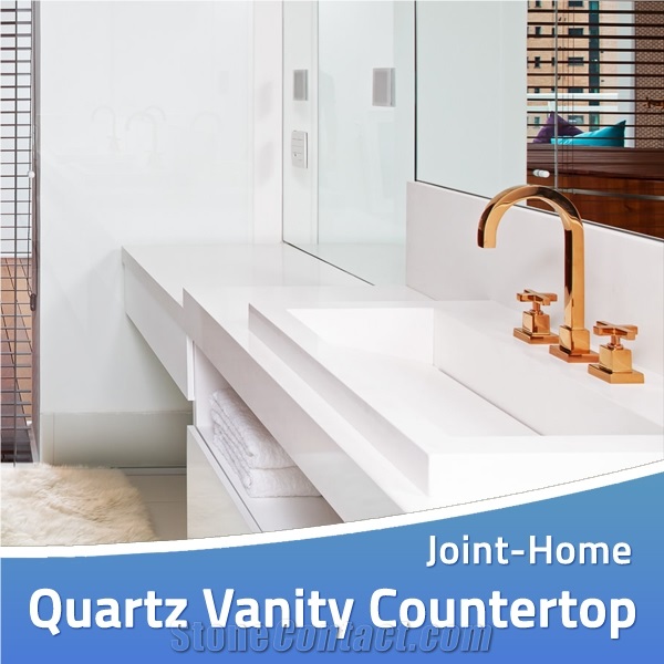 Quartz Countertop Vanity Sink Bathroom Prefab Tops
