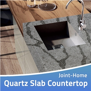 Quartz Kitchen Top Countertop With Integrated Sink