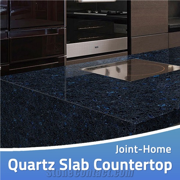 Skara Brae Shining Crystal Blue Quartz Countertops