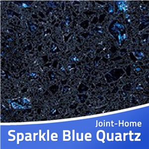 Sparkle Blue Quartz Stone Slab with Bright Surface