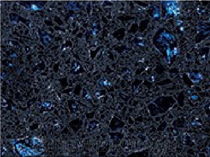 Sparkle Blue Quartz Stone Slab with Bright Surface