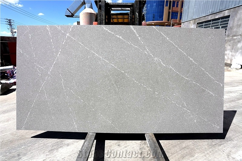 Tundra Silver Grey Calacatta Oro Quartz Tile Slabs