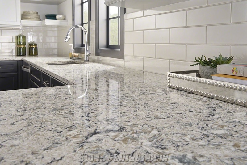 Viatera Lowes Gray Quartz Stone Kitchen Countertop from China