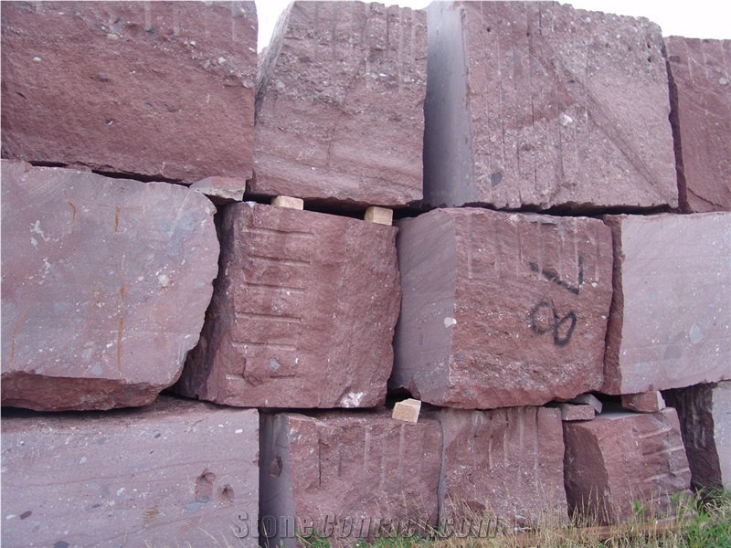 Porphyry Red, Dayang Red Porphyry Rosa Porfido Blocks from Quarry