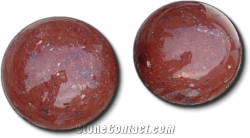 Porphyry Red Porfido Landscape Stone, Water Ball