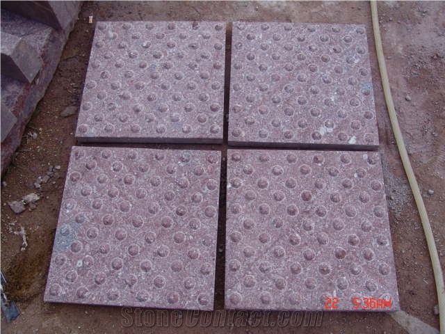 Porphyry Red Rosa Porfido Blind Pavers, Dayang Red Porphyry Pavement Tiles