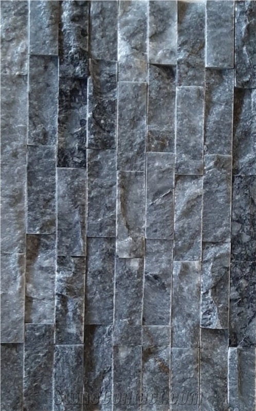 Dark Grey Marble Split Face 5x15 cm Split Mosaic Tiles