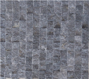 Dark Grey Marble Split Face on Mesh 2.3x4.8 cm Split Mosaic Tiles