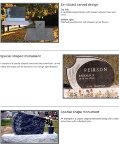 Special Shaped Monument, Granite Headstone