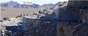 3d Black Marble Block, Iran Black Marble