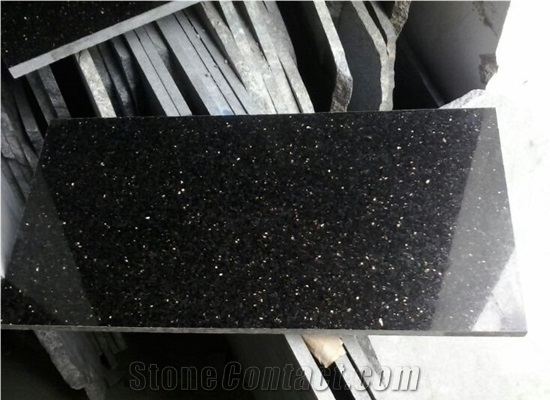 Black Galaxy Granite Polished Cheap Slabs & Tiles