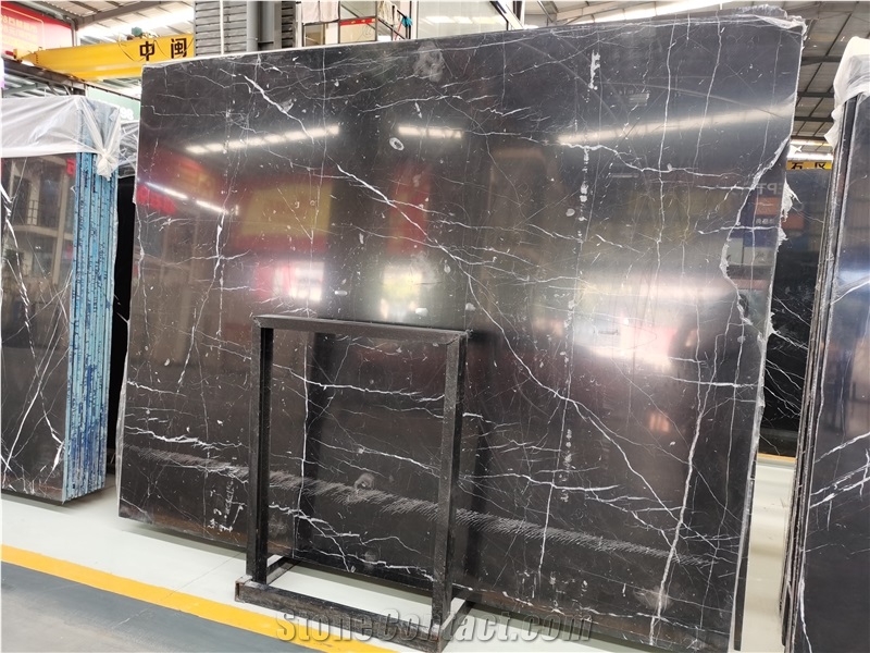 Black Marble White Vein Big Slabs Wall Covering