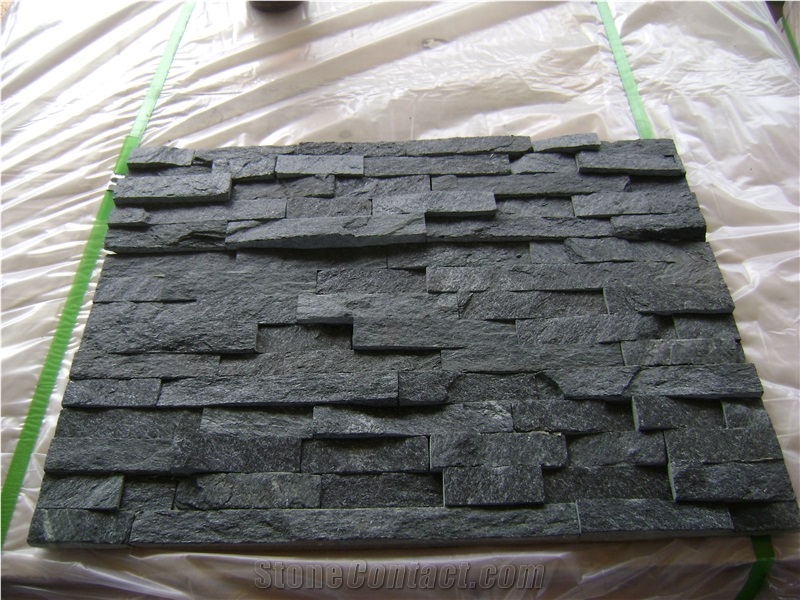 Black Quartzite Culture Stone,Black Cladding Stone