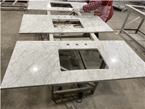Carrara White Marble Countertop for Kitchen Work
