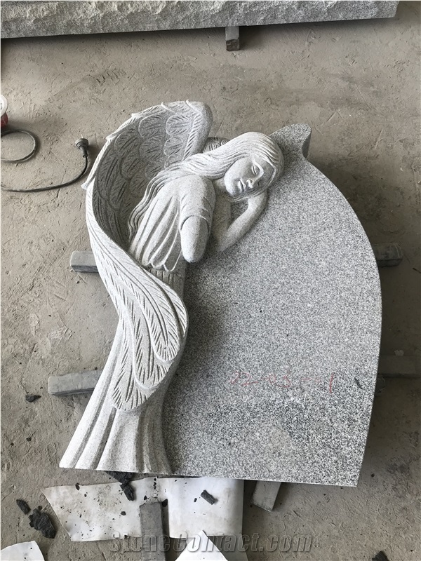 Granite Carved Angel Memorial Headstone Monuments