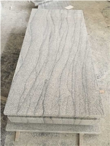 New China Viscount White Grey Granite Tombstone