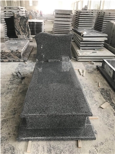 New G654 Padang Dark Grey Granite Cross Tombstone