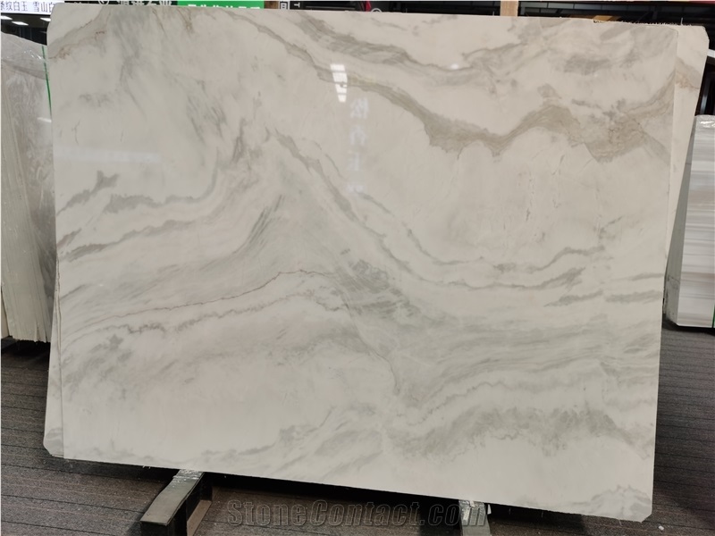 New Whitish Fish Belly Marble Tiles Floor Slabs