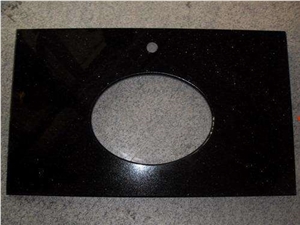 Prefab Black Galaxy Granite Kitchen Counter Tops