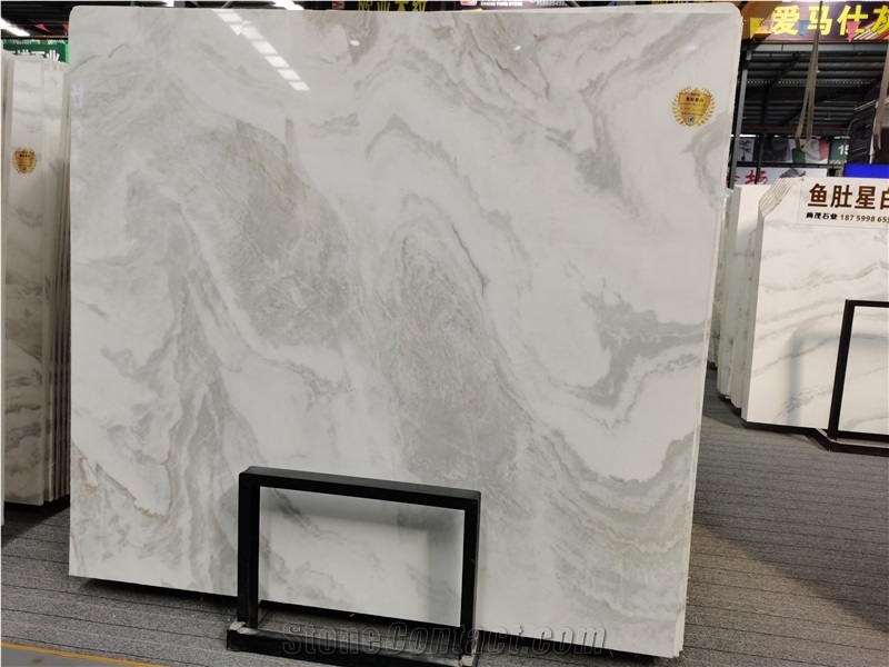 White Marble Quarry Big Slabs Wall Cladding Instal