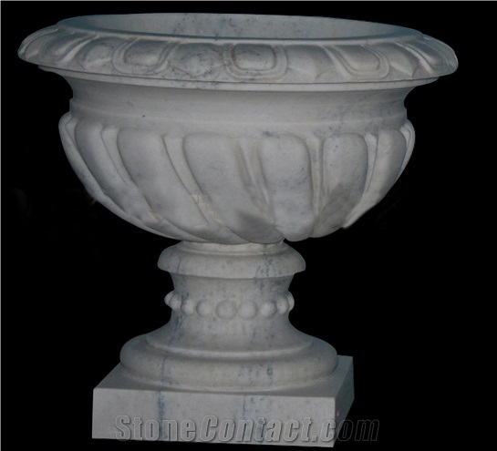 Cheap Hand Carved Garden Marble White Flower Pots