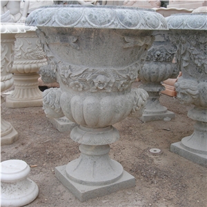 Cheap White Marble Outdoor Flower Pot for Garden