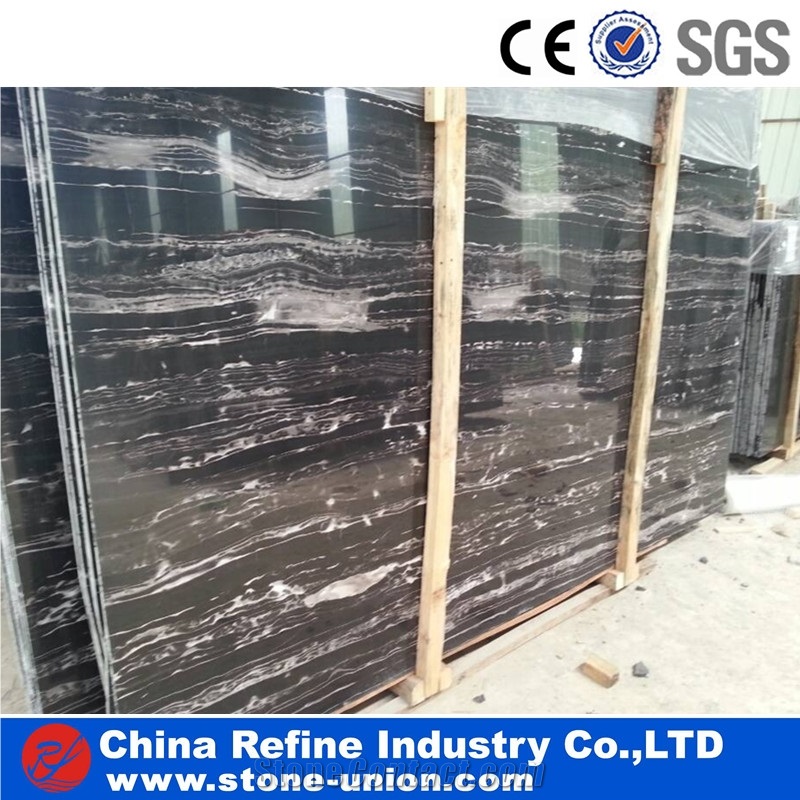 China Nero Portoro Marble Slab, Marble Wall Tile