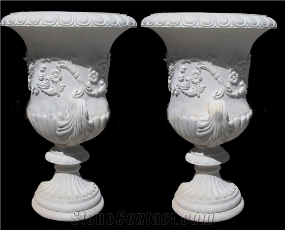 Hand Carved High Quality White Marble Ornament Planters