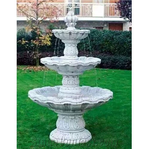 Large Outdoor Garden White Marble Pool Fountain