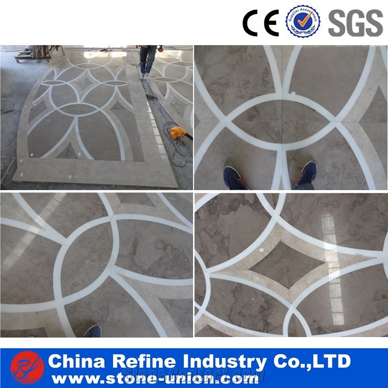 Marble Water Jet Medallions Inlay Tiles Factory