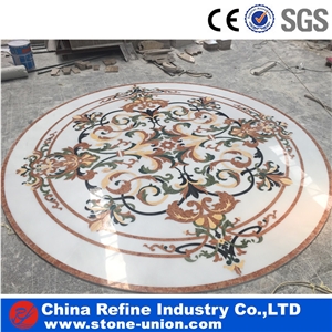 Mixed Marble Round Mosaic Water Jet Medallions