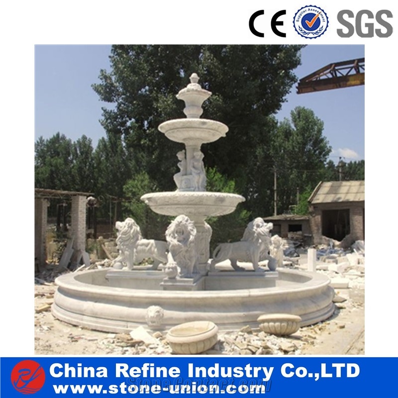 Pure White Marble Exterior Sculptured Fountains