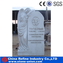 White Angel Marble with Letter Carved Monuments