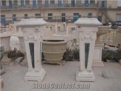 White Marble Garden Pillars / Roman Columns