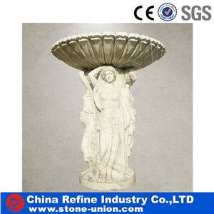 Yellow Sandstone Decorative Carving Fountain
