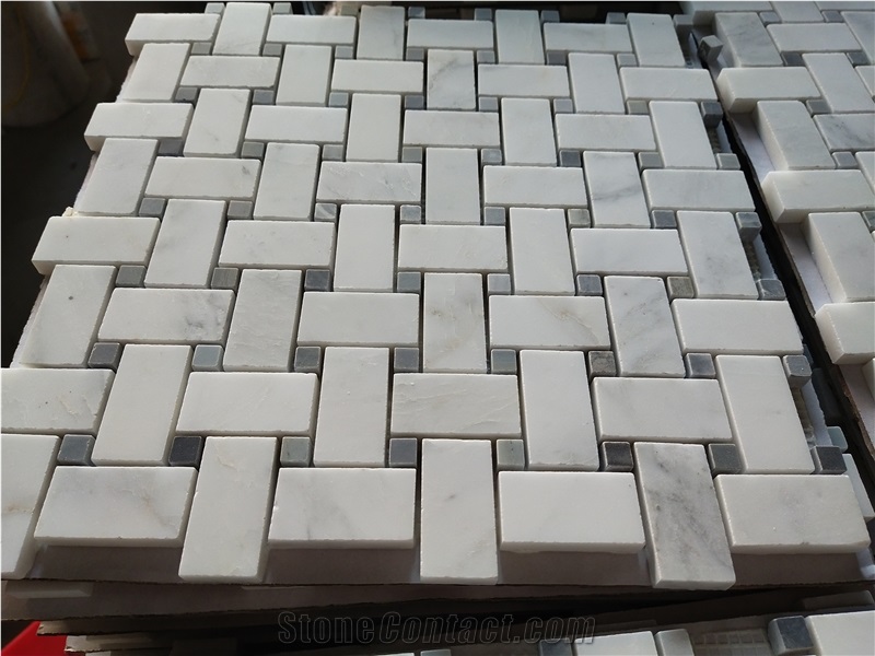 Bianco Carrara White Marble Mosaic Floor Wall Tile