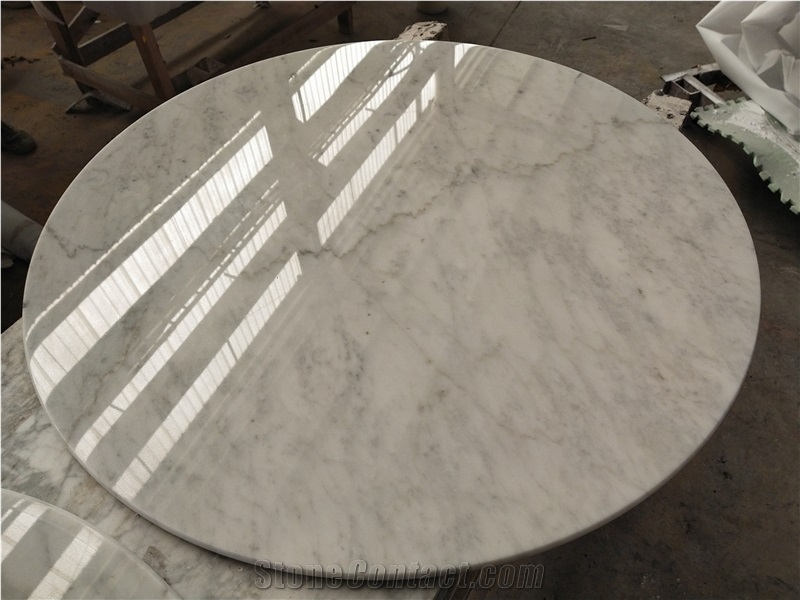 Round Carrara White Marble Table Top from China - StoneContact.com