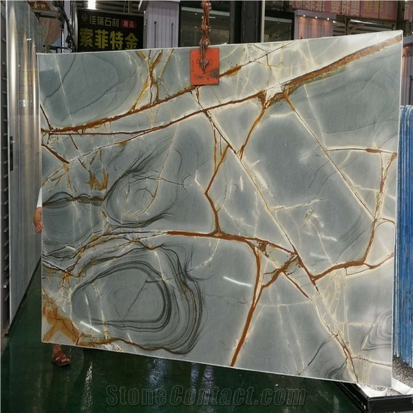 Blue Roma Quartzite/Rome Impression Blue Marble Slab