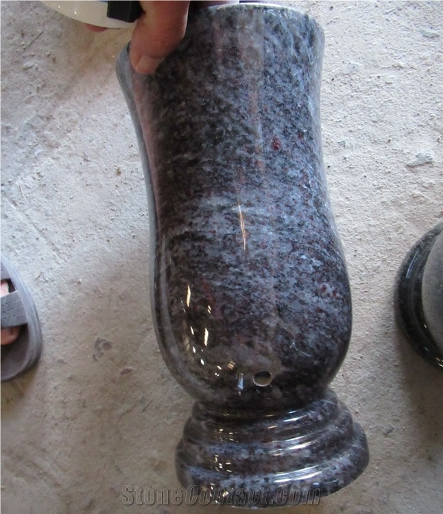 Bahama Blue Granite Tombstone Accessories Vases