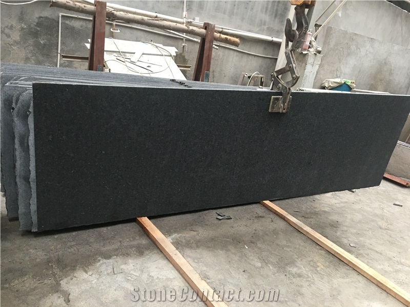 Black Angola Granite Slabs Plinth Tiles