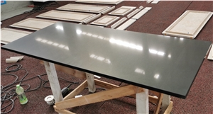 Black Quartz Artificial Stone Rectangle Table Tops